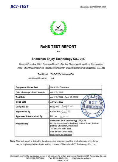 Enjoypowers' SVG-RoHS-Test-Report